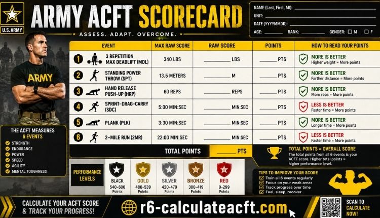 army acft scorecard
